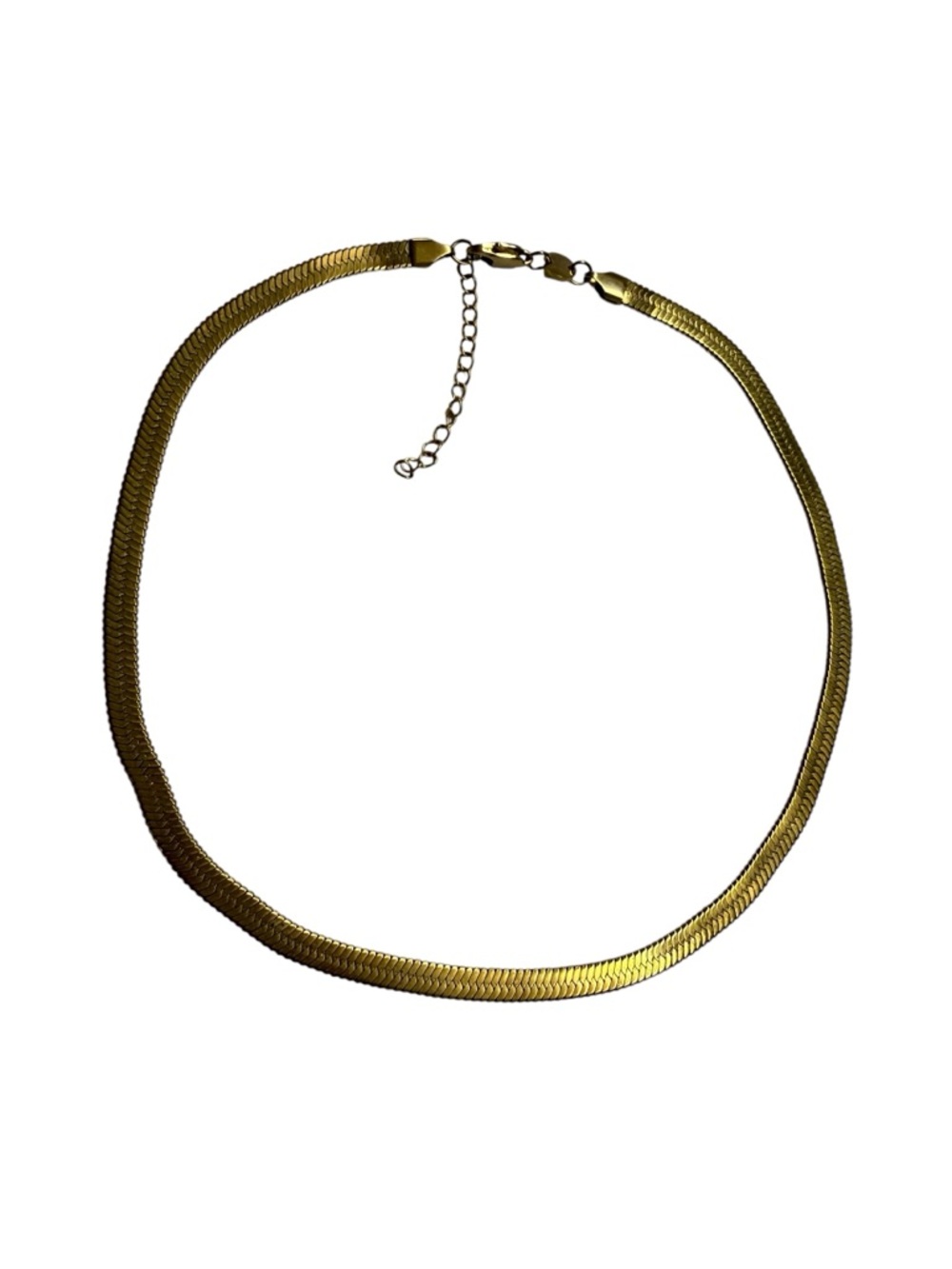 Jennifer Zeuner Jewelry JZJ Gold-Plated Herringbone Choker Women’s Necklace, EUC